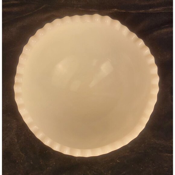 Vintage Kemple Glass Milk Glass Footed Compote with Hobstar and Fan Pattern - Picture 13 of 13